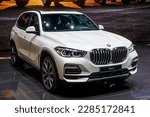 Small photo of BMW X5 suv car showcased at the 89th Geneva International Motor Show. Geneva, Switzerland - March 5, 2019.
