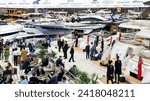 Small photo of Visitors viewing the various luxury yachts showcased during the BOOT Dusseldorf International Boat Show. Dusseldorf, Germany - Jan 21, 2019