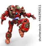 iron robot 3d illustration