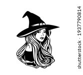 beautiful witch with long hair... | Shutterstock .eps vector #1937790814