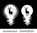standing deer stag with large... | Shutterstock .eps vector #1964428324