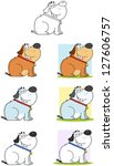 fat dog sitting cartoon mascot... | Shutterstock . vector #127606757