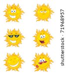 Happy Sun Mascot Cartoon...