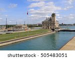 The Soo Locks, at Sault Ste Marie, Michigan is an important waterway near the Canadian border, allowing large ocean going vessels access to Lake Superior.