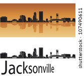 Jacksonville Skyline In Orange...