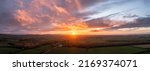Small photo of Absolutely stunning aerial drone landscape sunset image of Lake DAistrict countryside during Autumn