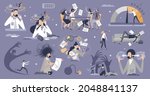 stress  anxiety and work... | Shutterstock .eps vector #2048841137