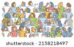 population crowd and large... | Shutterstock .eps vector #2158218497