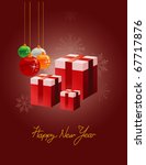 gift boxes with christmas balls | Shutterstock .eps vector #67717876