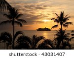 Cruise Ship At Sunset In Hawaii