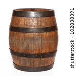  Wooden Barrel With Iron Rings. ...