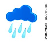 cloud and drop on white... | Shutterstock . vector #1020493201