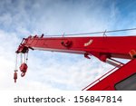 Red Truck Crane Boom With Hooks ...