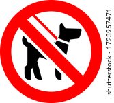 not walk with a dog forbidden... | Shutterstock .eps vector #1723957471
