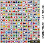 220 flags of the world ... | Shutterstock .eps vector #185786801