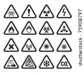 set of triangular warning... | Shutterstock .eps vector #75908797