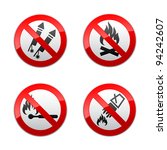 set prohibited signs   fire | Shutterstock .eps vector #94242607