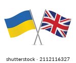 ukraine and britain crossed... | Shutterstock .eps vector #2112116327