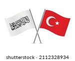 afghanistan and turkey flags.... | Shutterstock .eps vector #2112328934