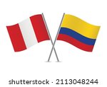 peru and colombia flags.... | Shutterstock .eps vector #2113048244
