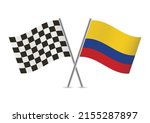 checkered  racing  and colombia ... | Shutterstock .eps vector #2155287897