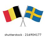 belgian and swedish flags.... | Shutterstock .eps vector #216904177