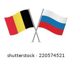 belgian and russian flags.... | Shutterstock .eps vector #220574521