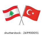 turkish and lebanon flag.... | Shutterstock .eps vector #269900051