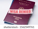 High Angle View Of Visa Denied...