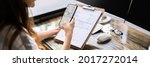 invoice document ocr. taking... | Shutterstock . vector #2017272014