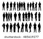 collage of silhouette business... | Shutterstock .eps vector #485619277