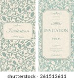 set of antique greeting cards ... | Shutterstock .eps vector #261513611