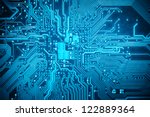 Blue Circuit Board Background...