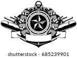 the black white coat of arms... | Shutterstock .eps vector #685239901