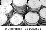 Stacks Of Silver Coins With...
