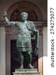 Small photo of Bronze statue of the Roman Emperor Constantine who issued the Edict of Milan in AD 313