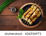 Chicken Skewers With Slices Of...
