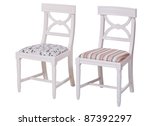Two elegant dining chairs isolated over white, with clipping path