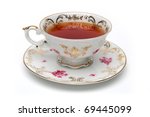 Antique Tea Cup Full Of Tea On...