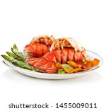 Grilled Lobster Tails Served...