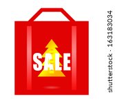 christmas sale shopping bag... | Shutterstock . vector #163183034