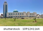 Small photo of ORAN, ALGERIA - MAY 15, 2018: Panorama of the Abdelhamid Ben Badis Mosque was inaugurated in Oran, Algeria in 2015. Mosque has become an inescapable reference with its particular architectural style.