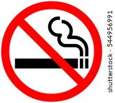 smoking not allowed sign. red... | Shutterstock . vector #544956991