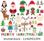 christmas vector set  santa ... | Shutterstock .eps vector #1146901394