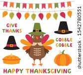 thanksgiving symbols vector... | Shutterstock .eps vector #1542780551