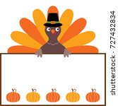 thanksgiving vector card with a ... | Shutterstock .eps vector #727432834