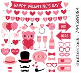 valentine s day vector design... | Shutterstock .eps vector #744589084