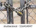 Lock On A Chain Link Security...