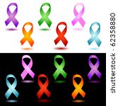 set of breast cancer ribbons... | Shutterstock . vector #62358880