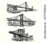 Famous Bridges   Hand Drawn Set 